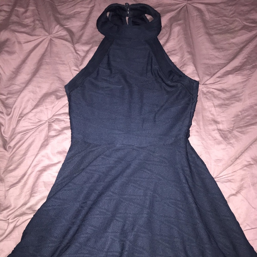 Navy blue knee length dress